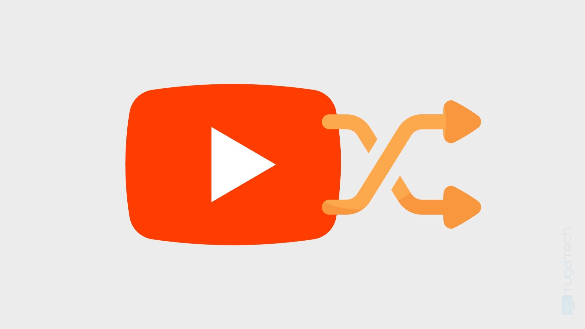 Logo do Youtube com opção shuffle