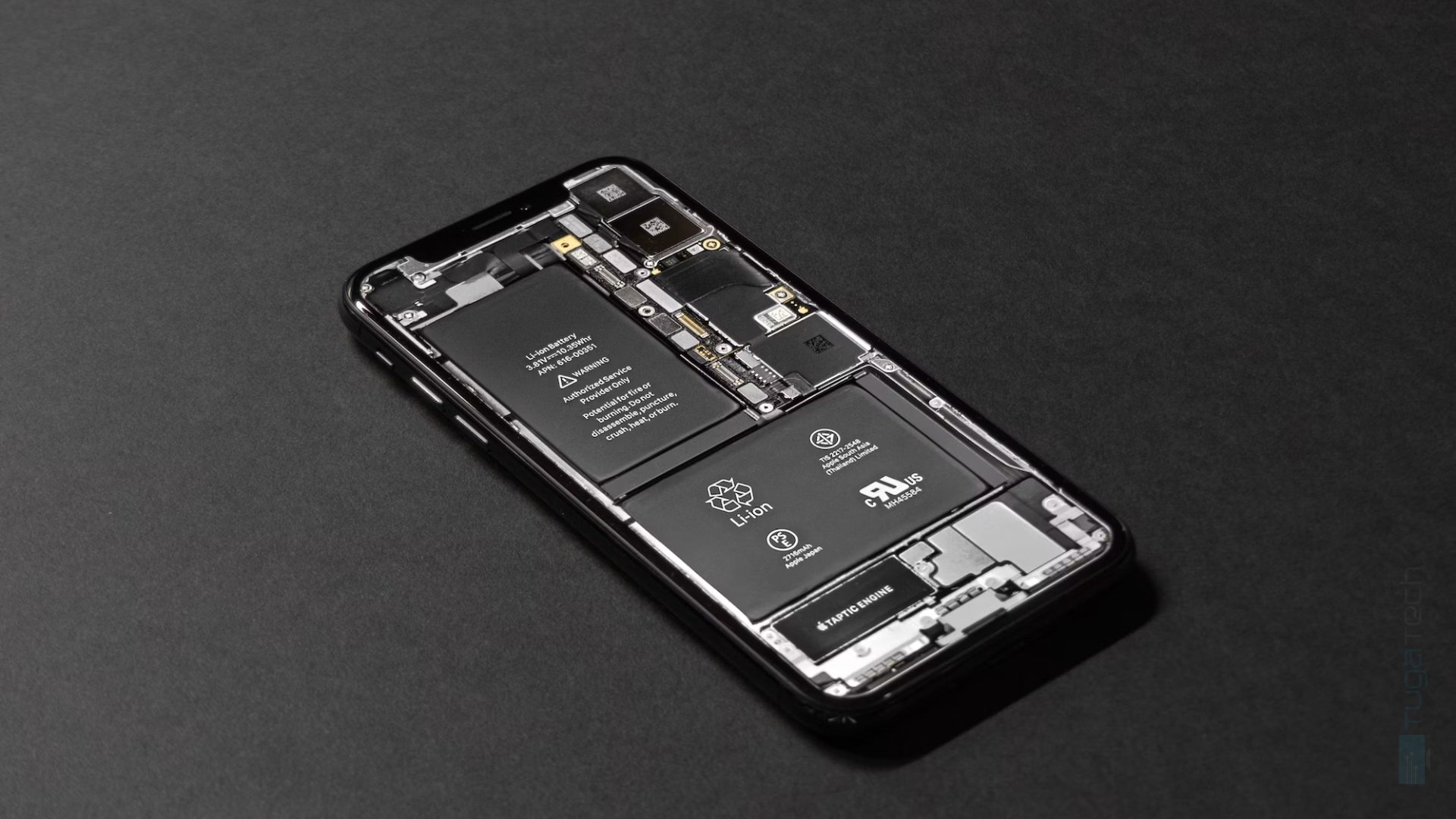 Apple bateria no interior de iPhone