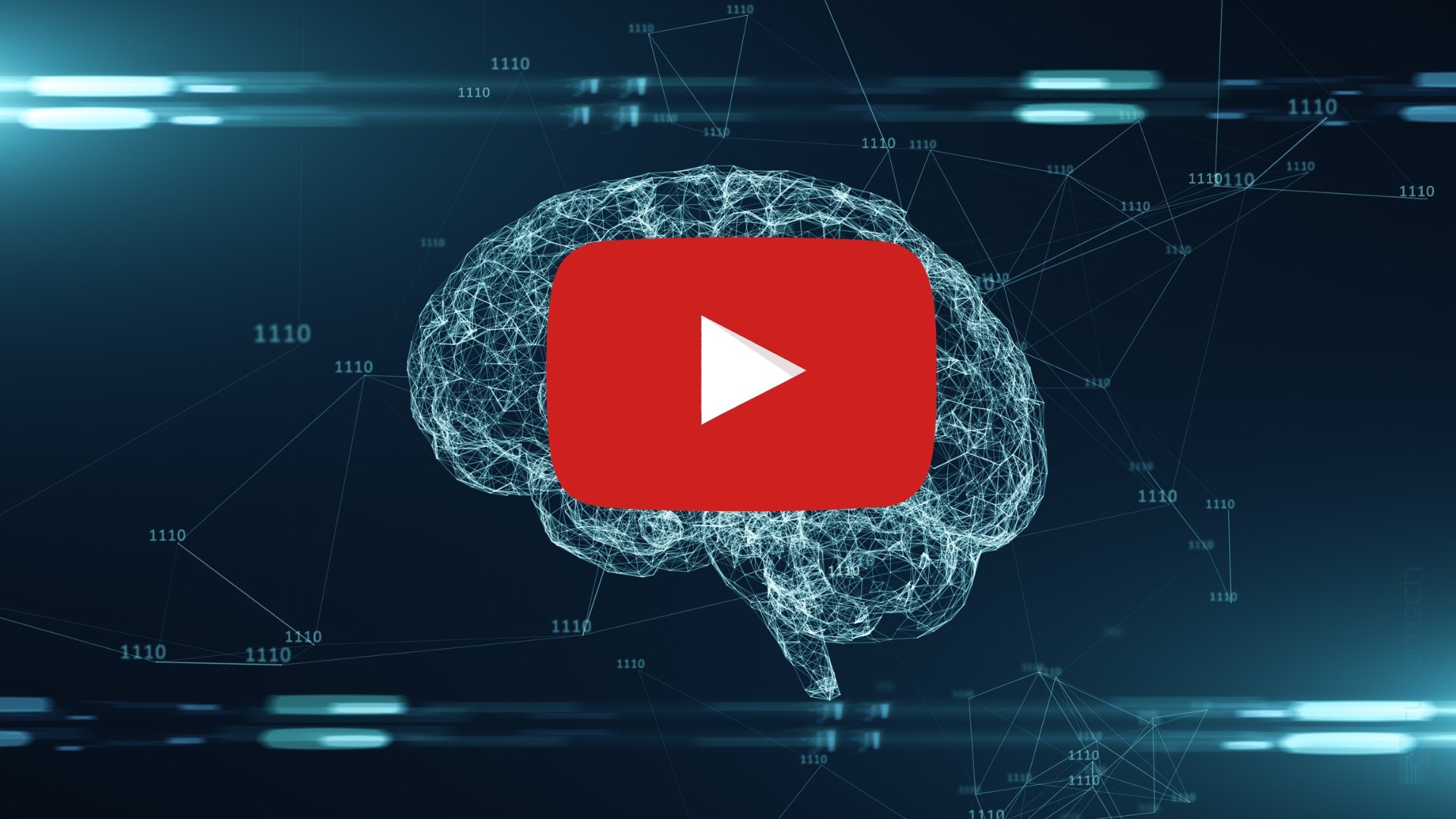 Logo do Youtube em cérebro artificial