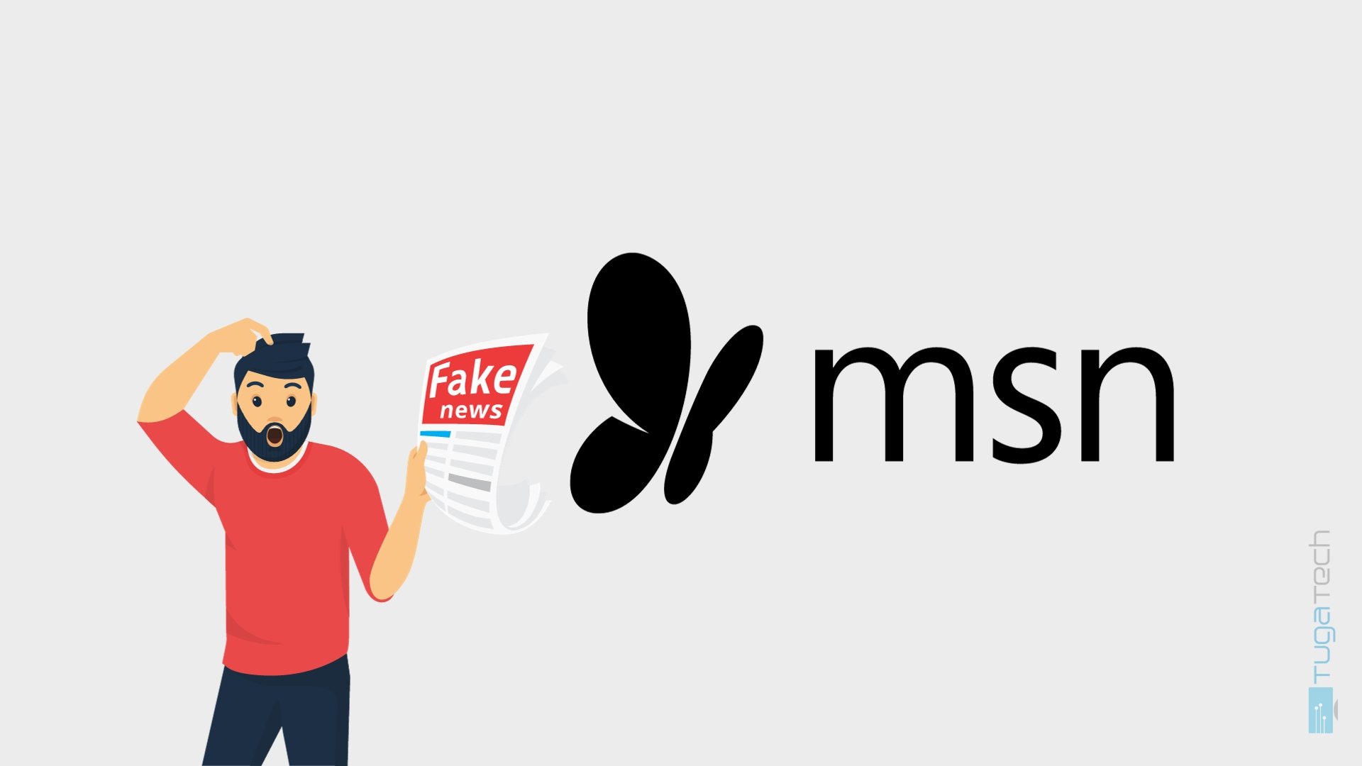 MSN logo com fake news