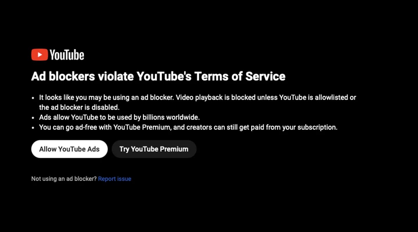 bloqueador de adblockers no youtube