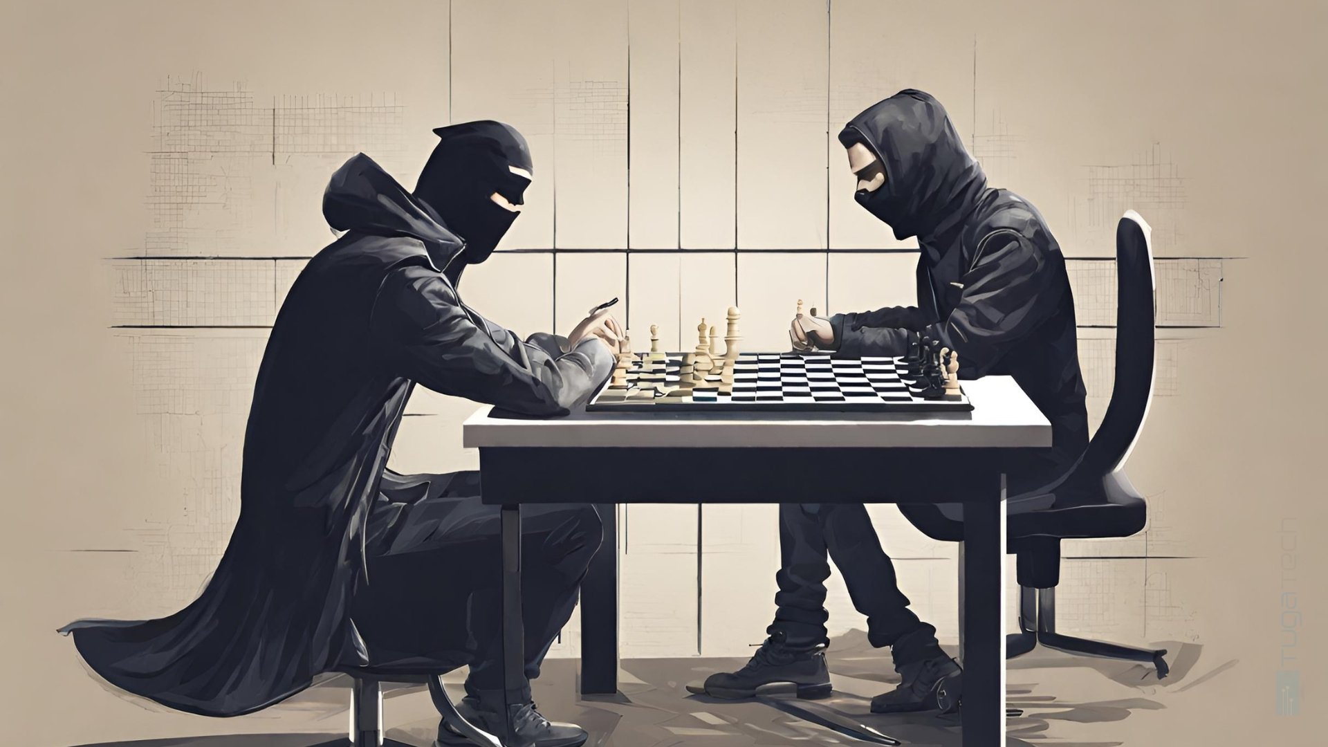 jogadores de xadrex na mesa