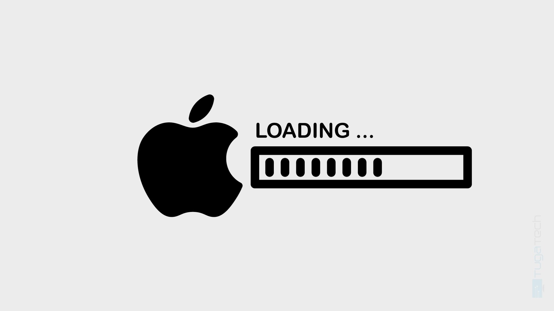 logo da apple com barra de loading