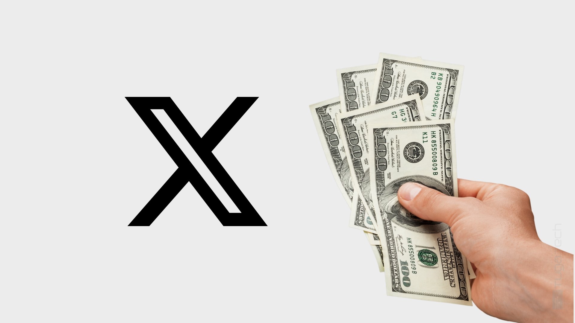 Logo da X com pagamento em dinheiro
