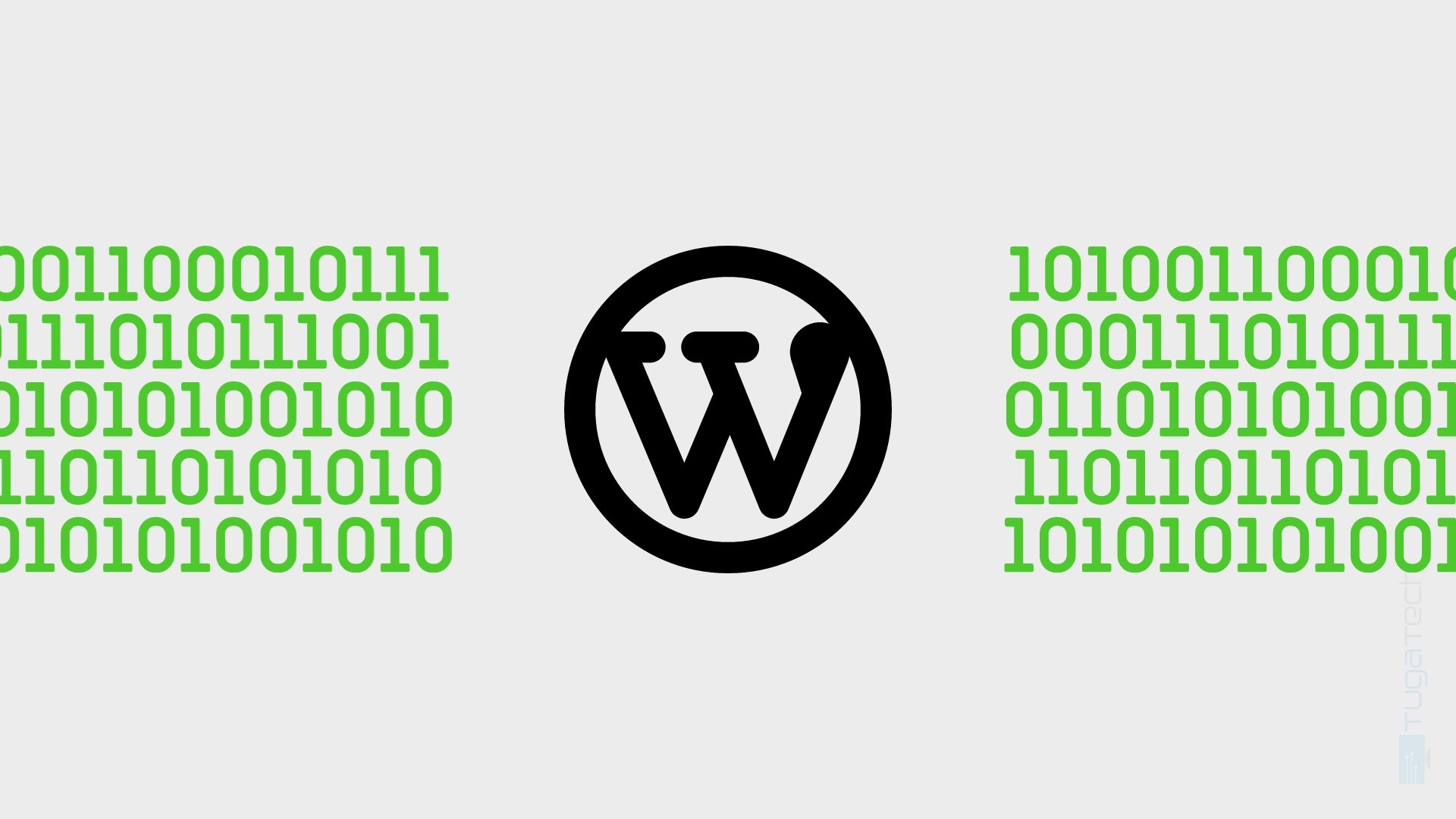 Wordpress logo em fundo de codigo fonte