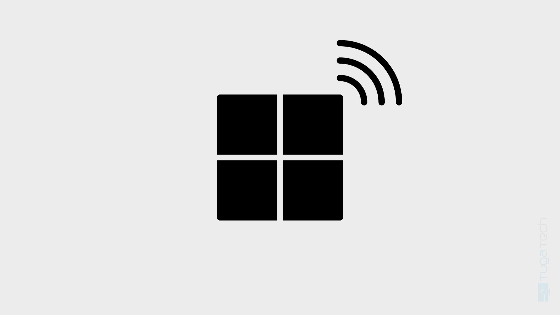 Windows 11 logo com sinal sem fios