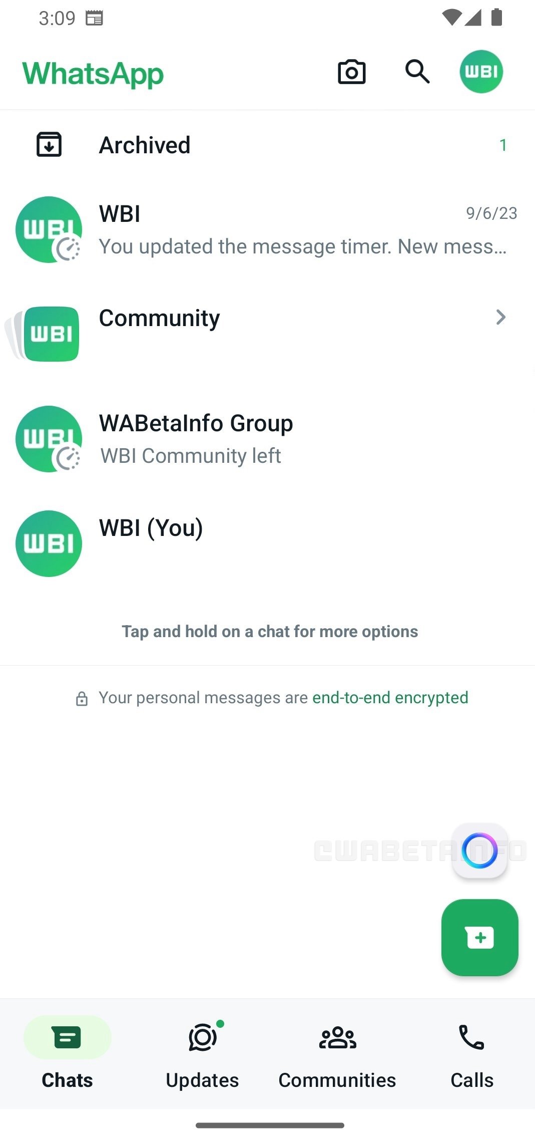 imagem do novo botão do whatsapp para bots de ia