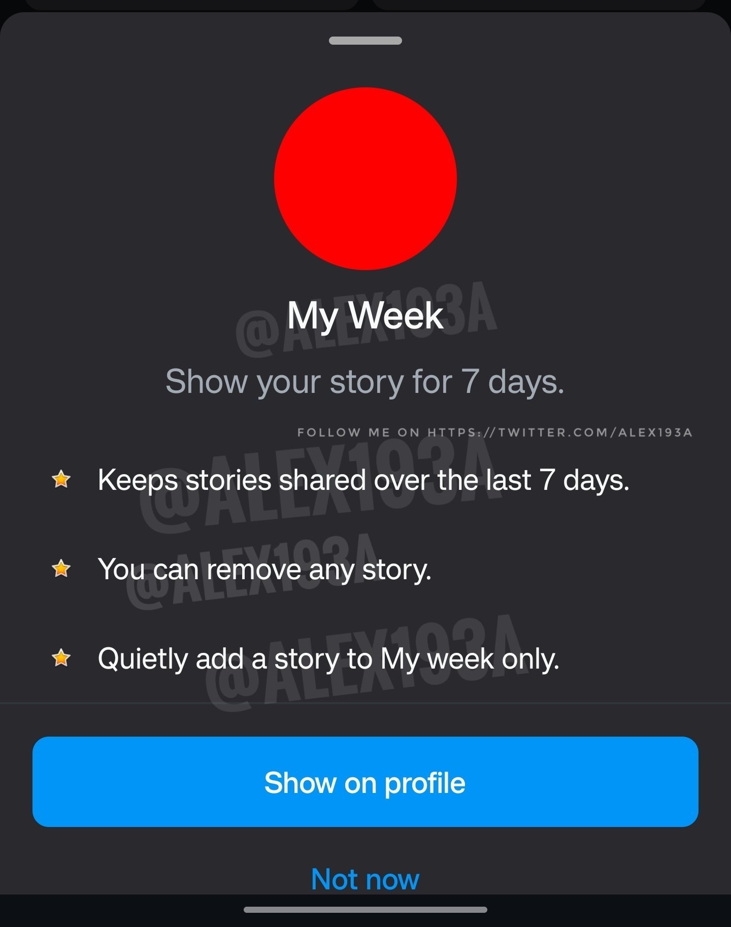 Stories semanais do Instagram