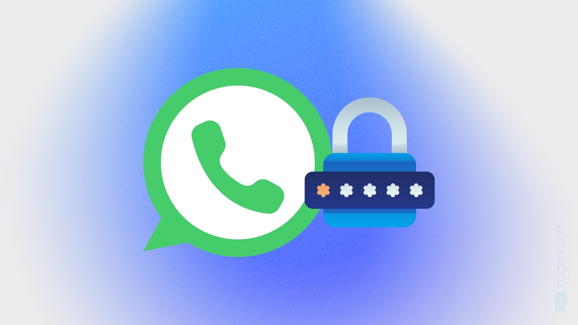 Logo do WhatsApp com cadeado azul