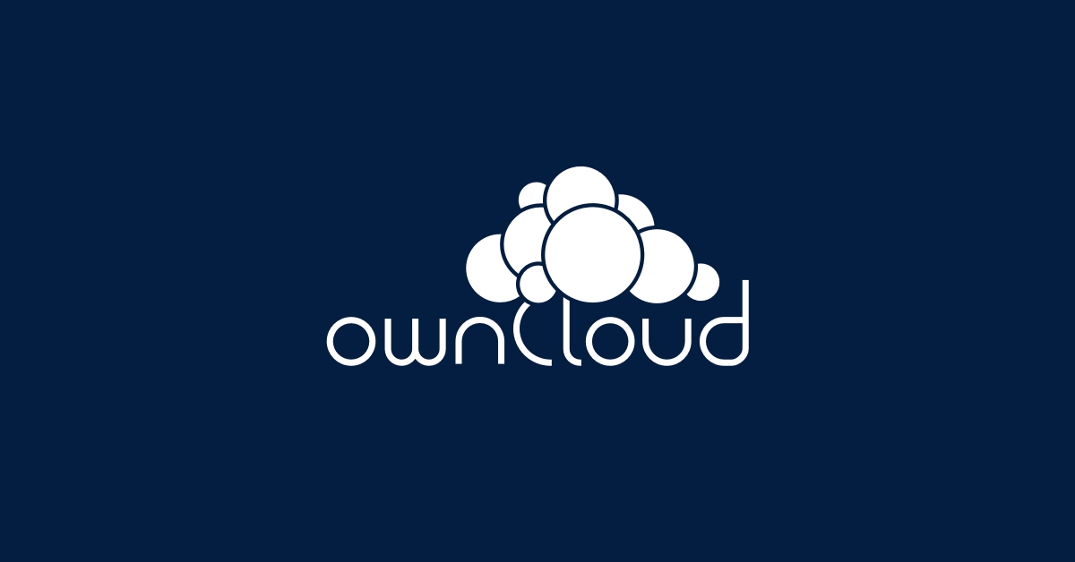 Owncloud logo da plataforma em fundo azul
