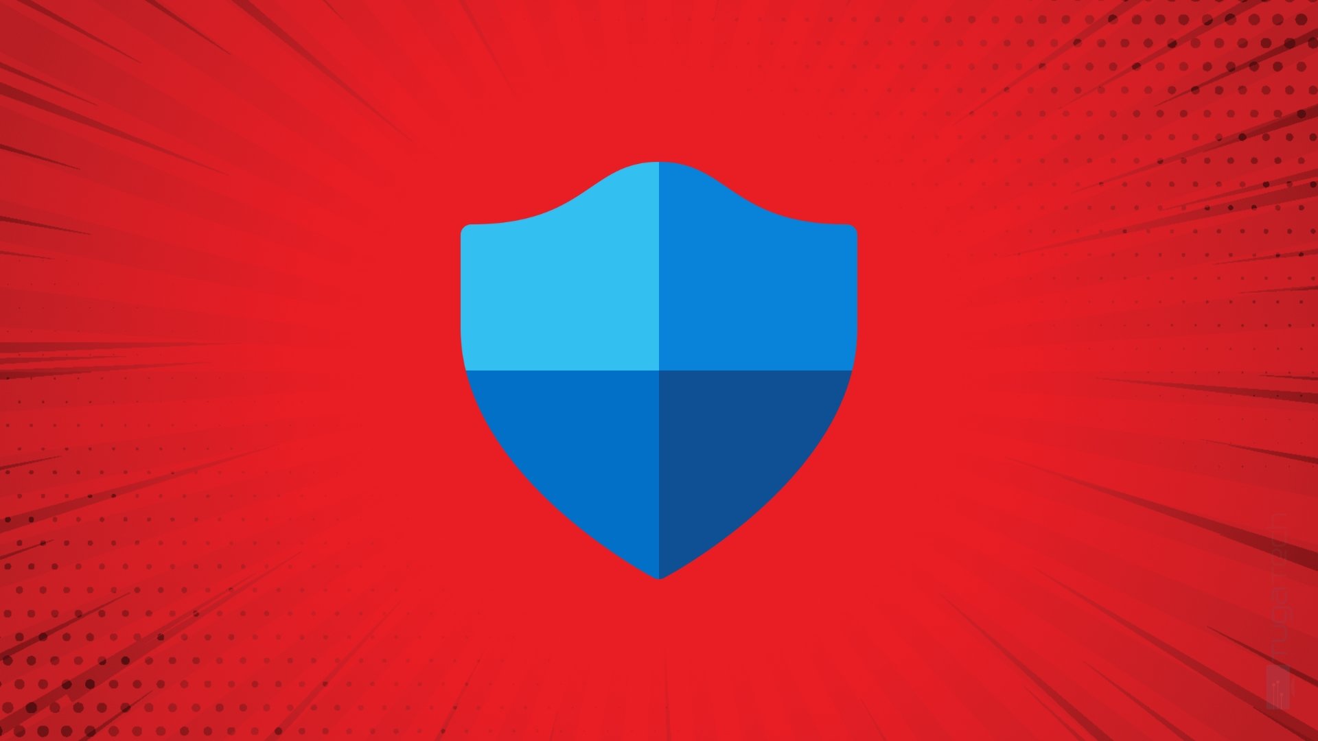 Logo do Windows Defender em fundo vermleho
