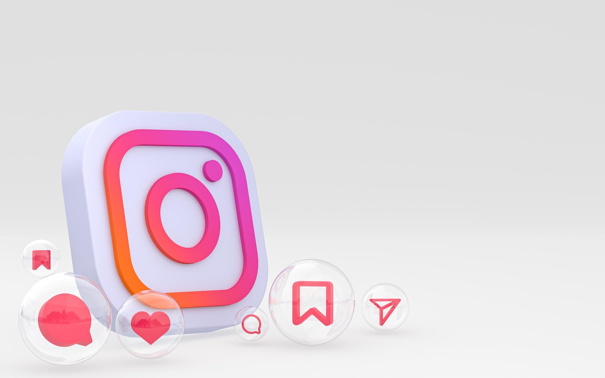 Instagram logo em 3D