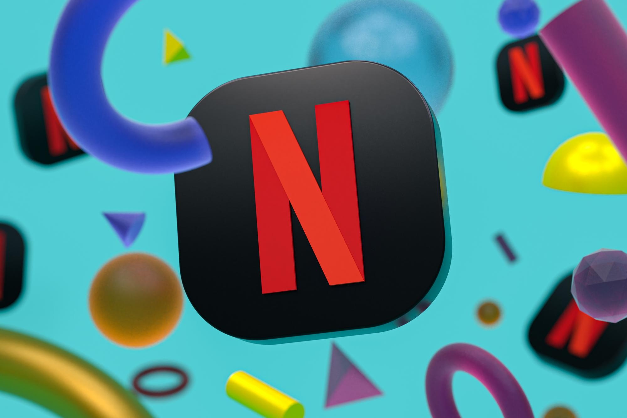 Netflix logo em 3D