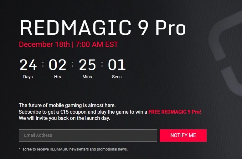 imagem do site do Red Magic 9 Pro