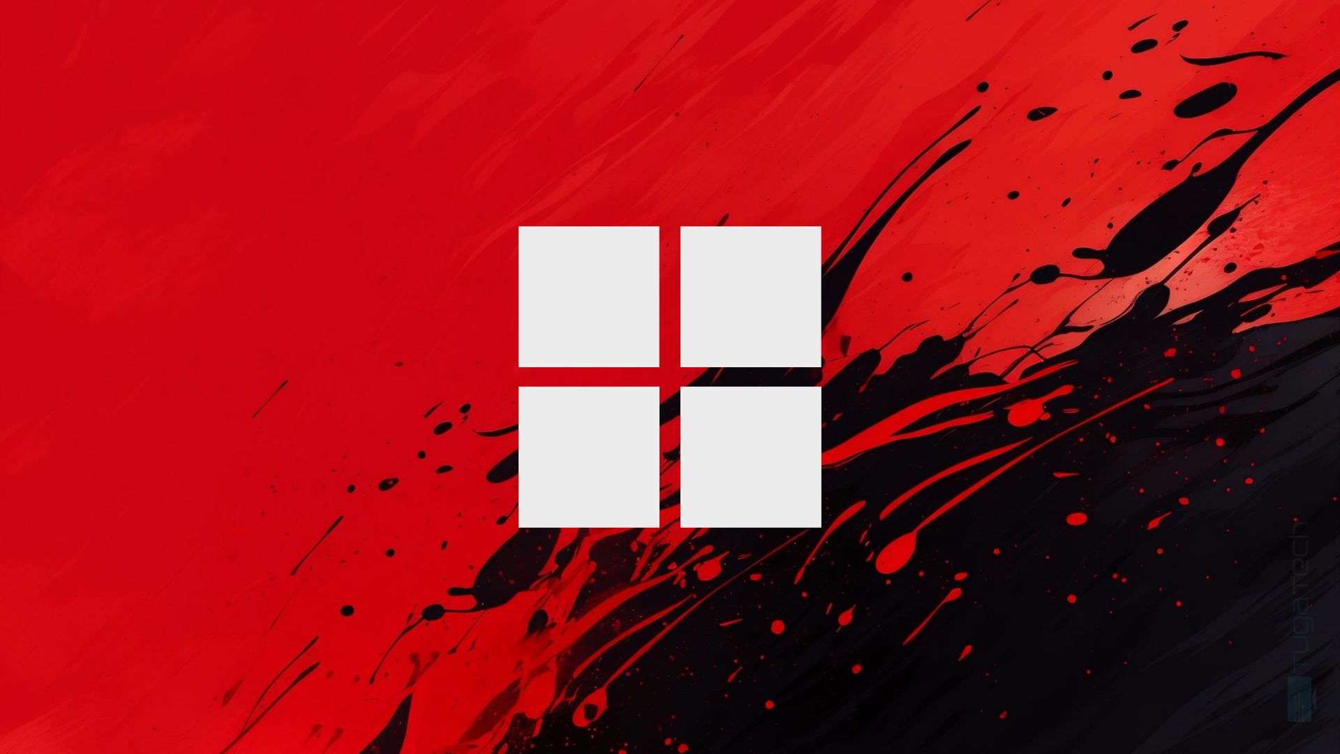 logo do windows 11 em fundo vermelho e preto