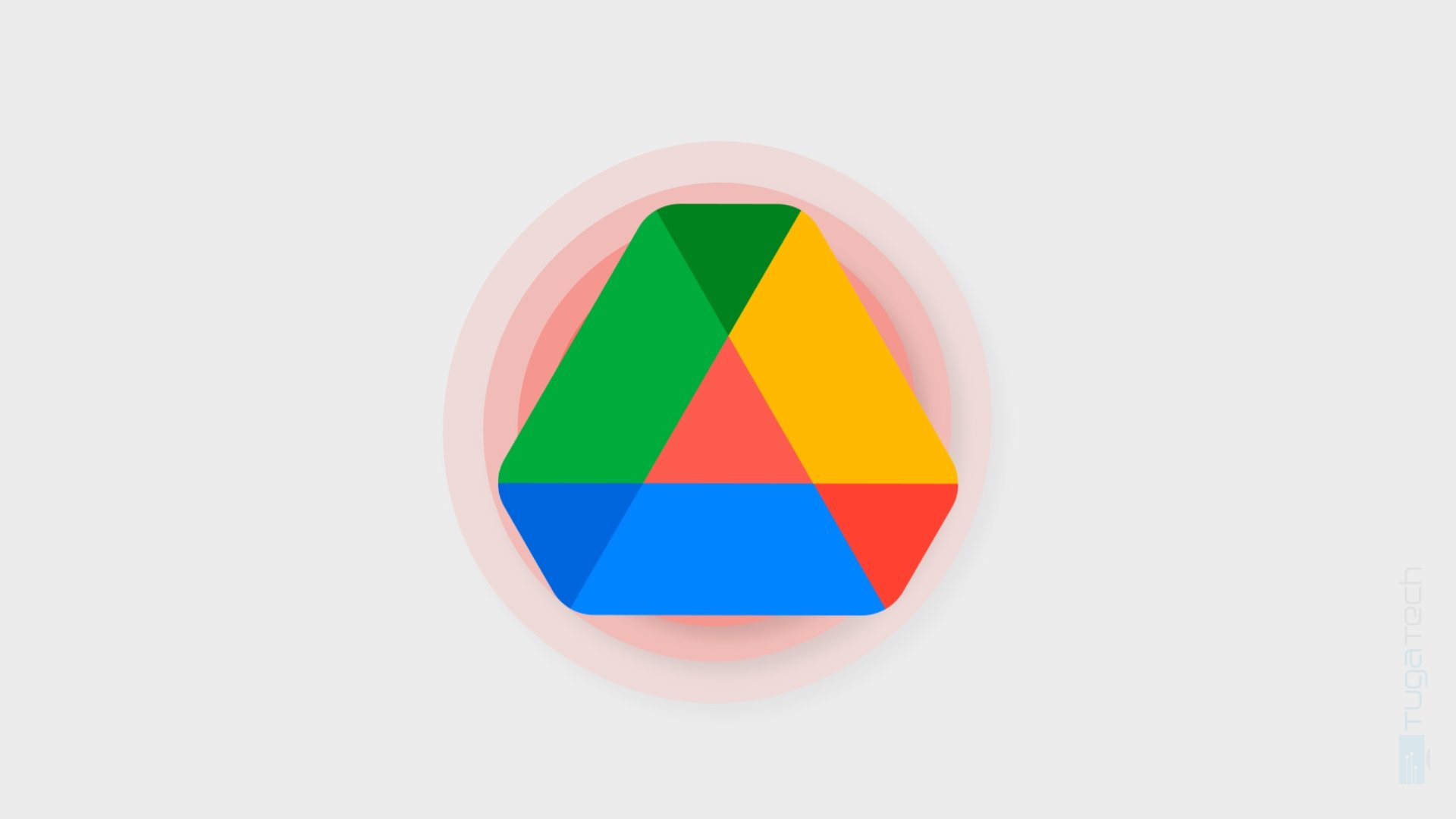 Logo do Google Drive com fundo vermelho de alerta
