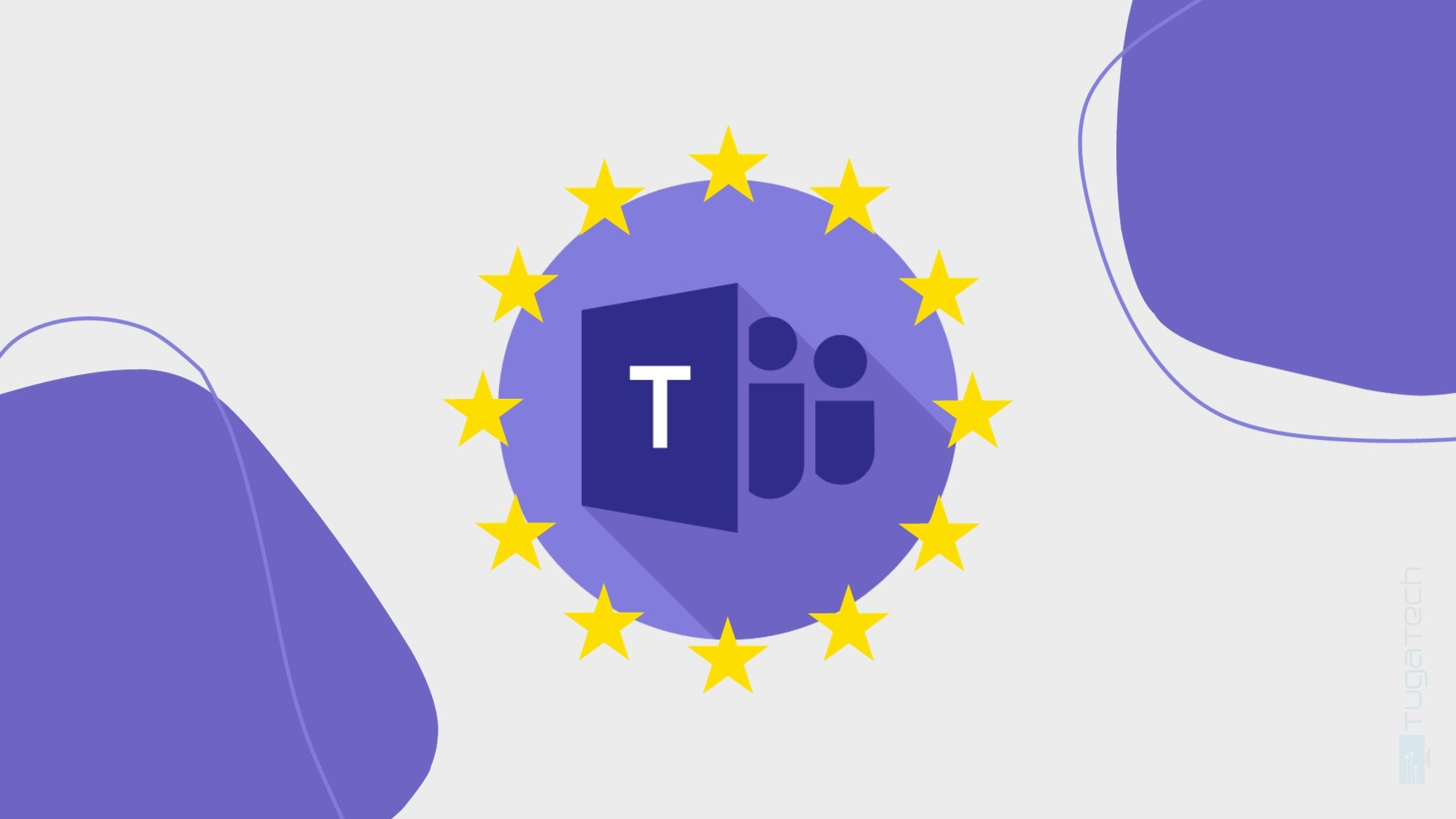 Logo do Microsoft Teams com imagem da União Europeia