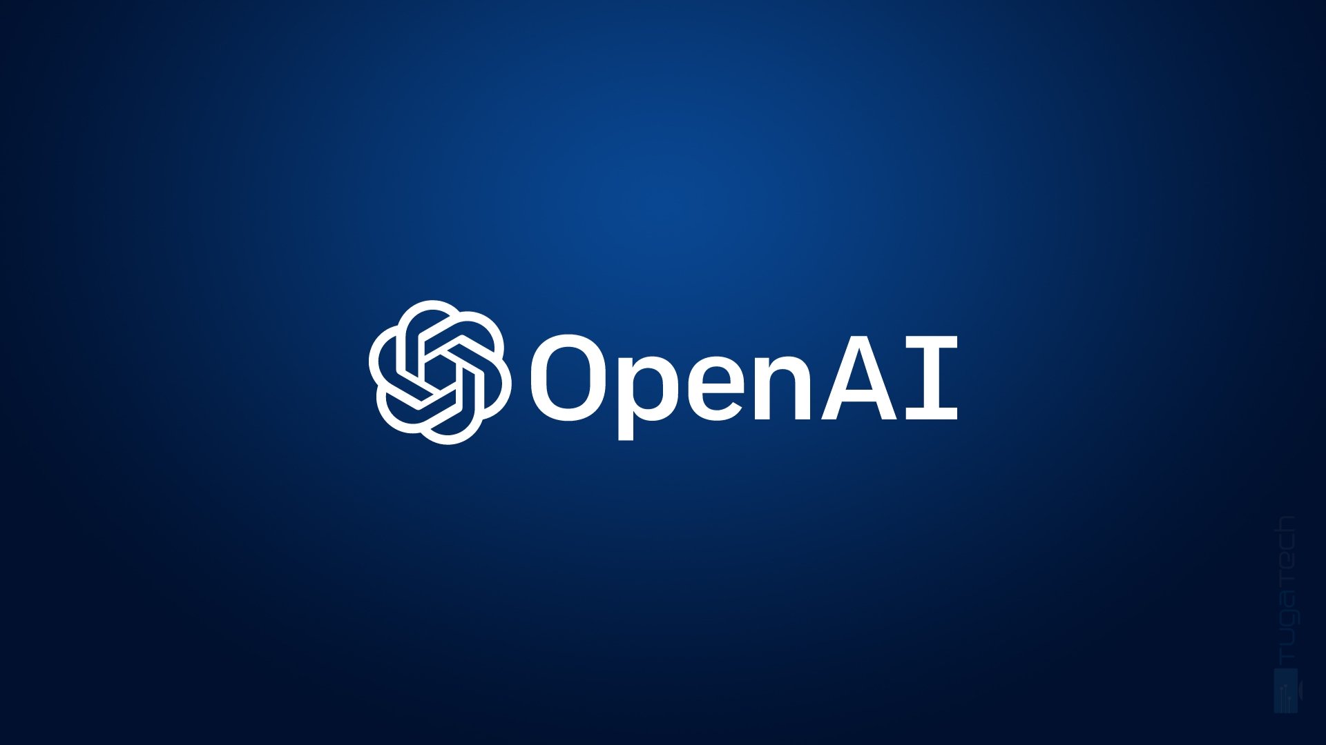 Logo da OpenAI em fundo azul