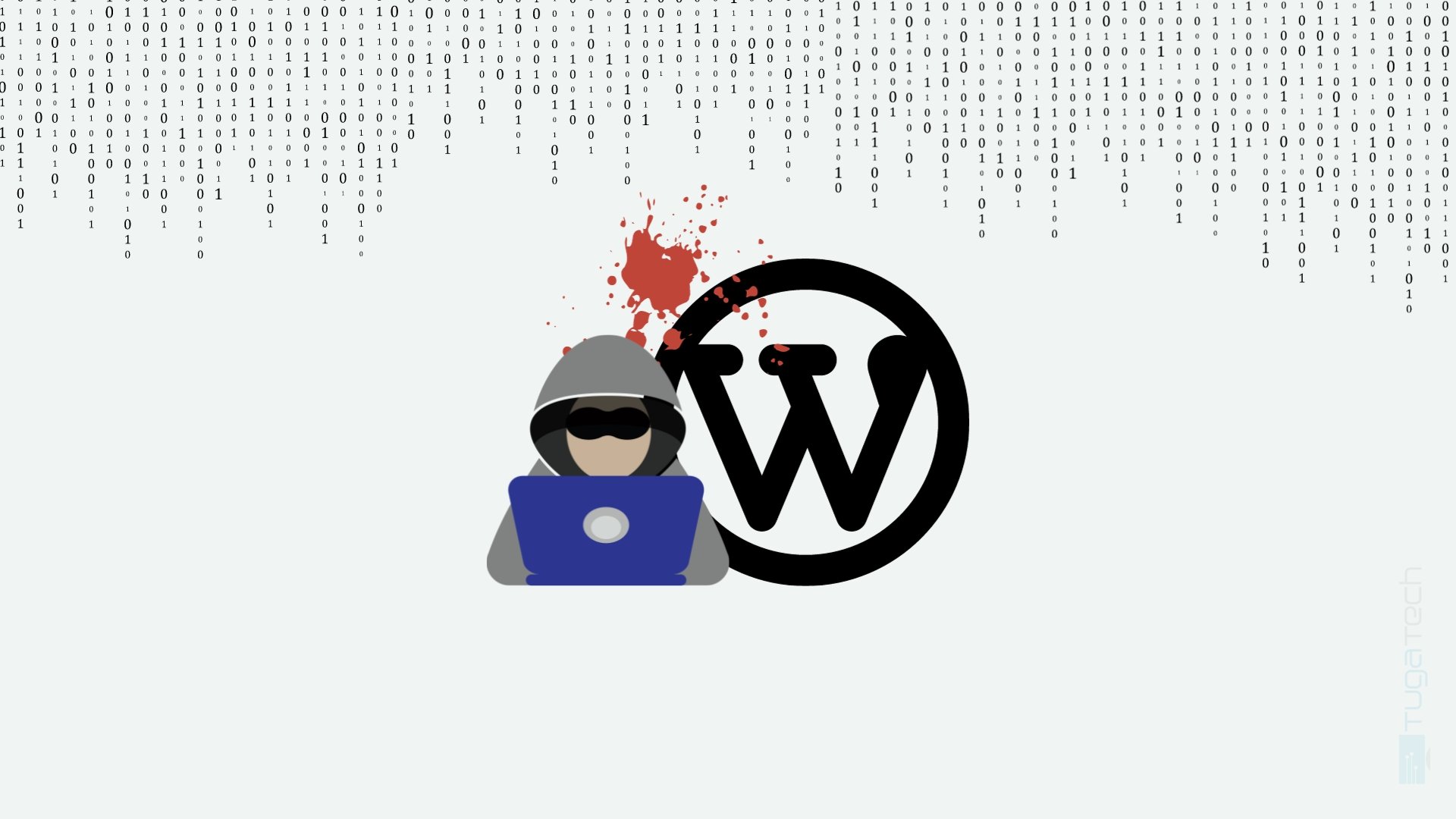Hacker em logo do wordpress