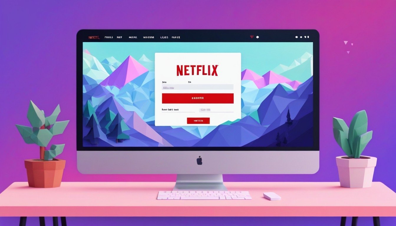 Computador com login do Netflix
