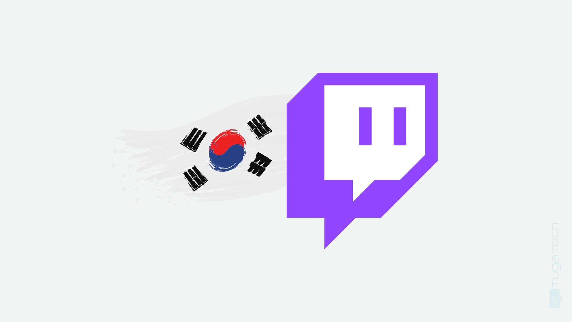 Logo do Twitch com bandeira da Coreia do Sul