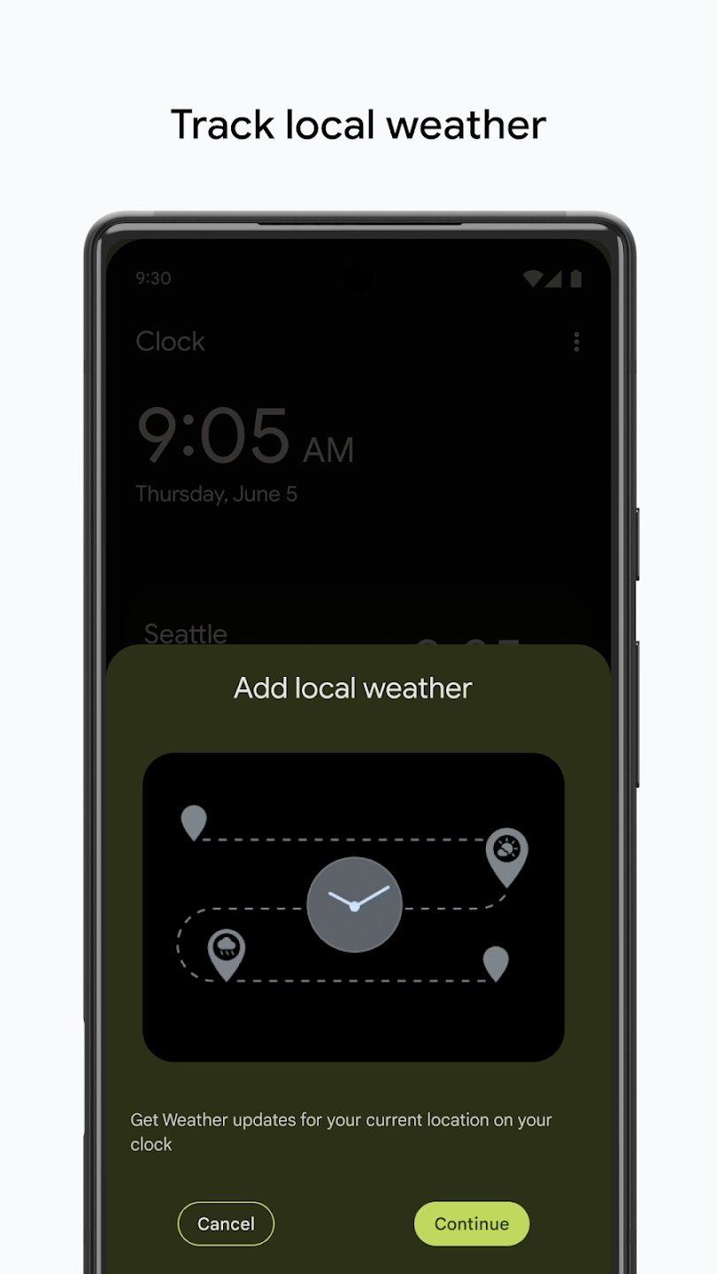 imagem da nova app de meteorologia da google