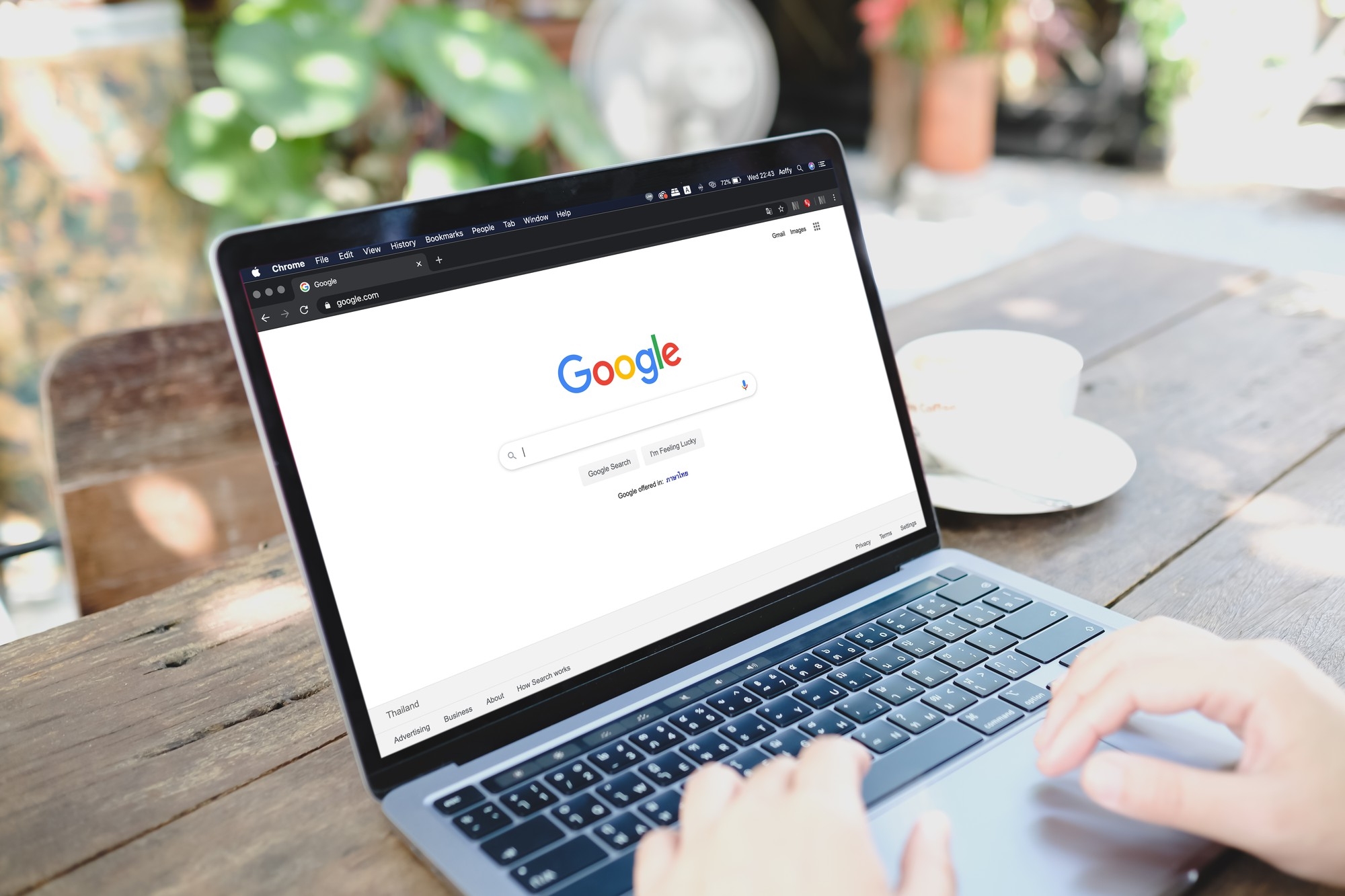 Google em pesquisa em computador