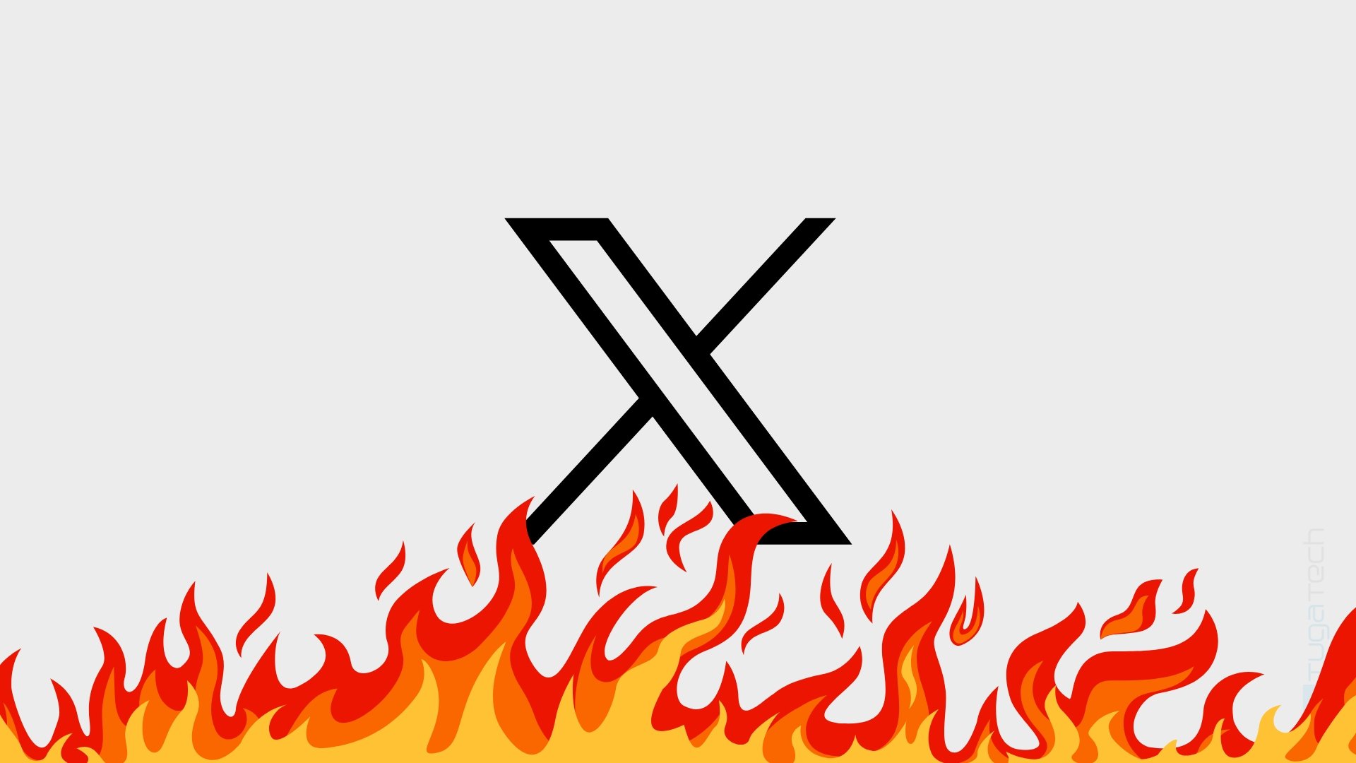 Logo da X em fogo