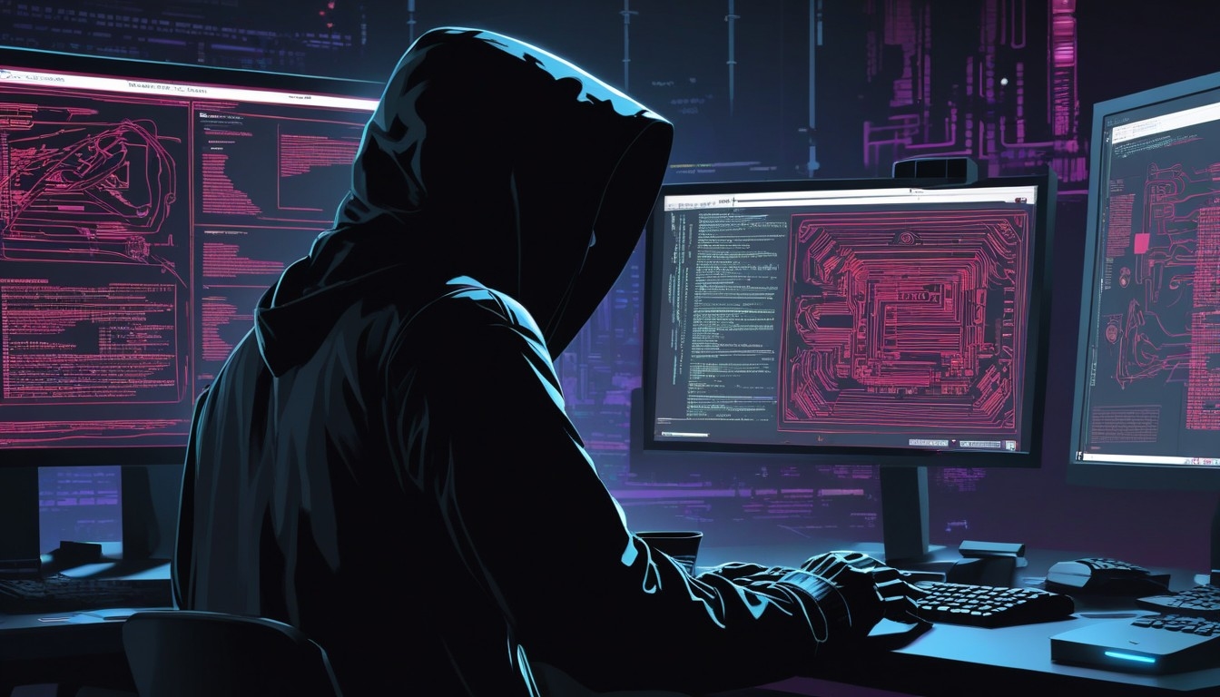 Hacker em frente de computador