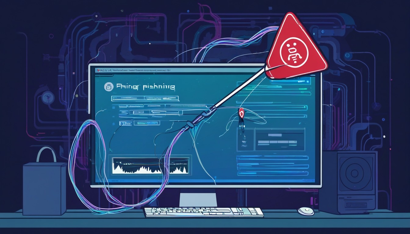 Monitor com ataque phishing