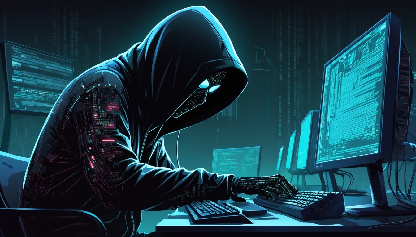 hacker em frente de computador