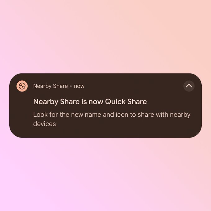 nova funcionalidade de quick share