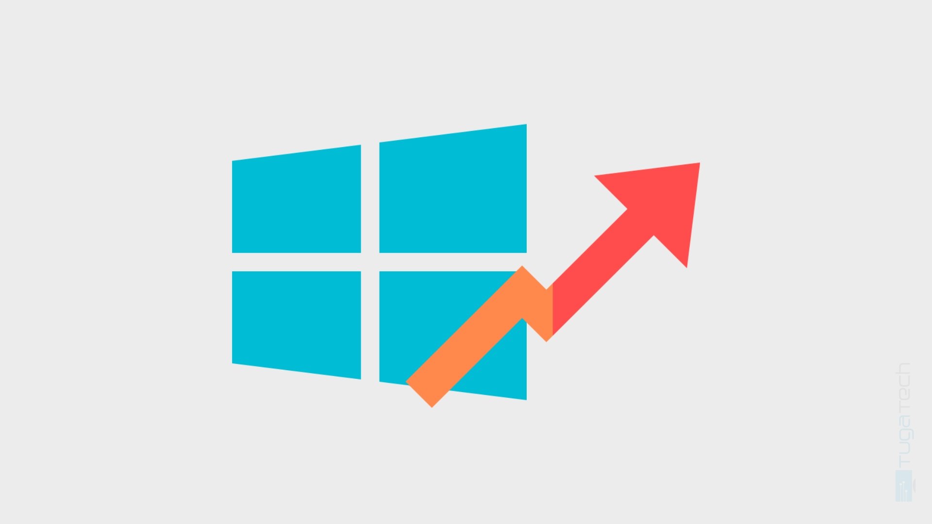 Windows logo com icone de crescimento