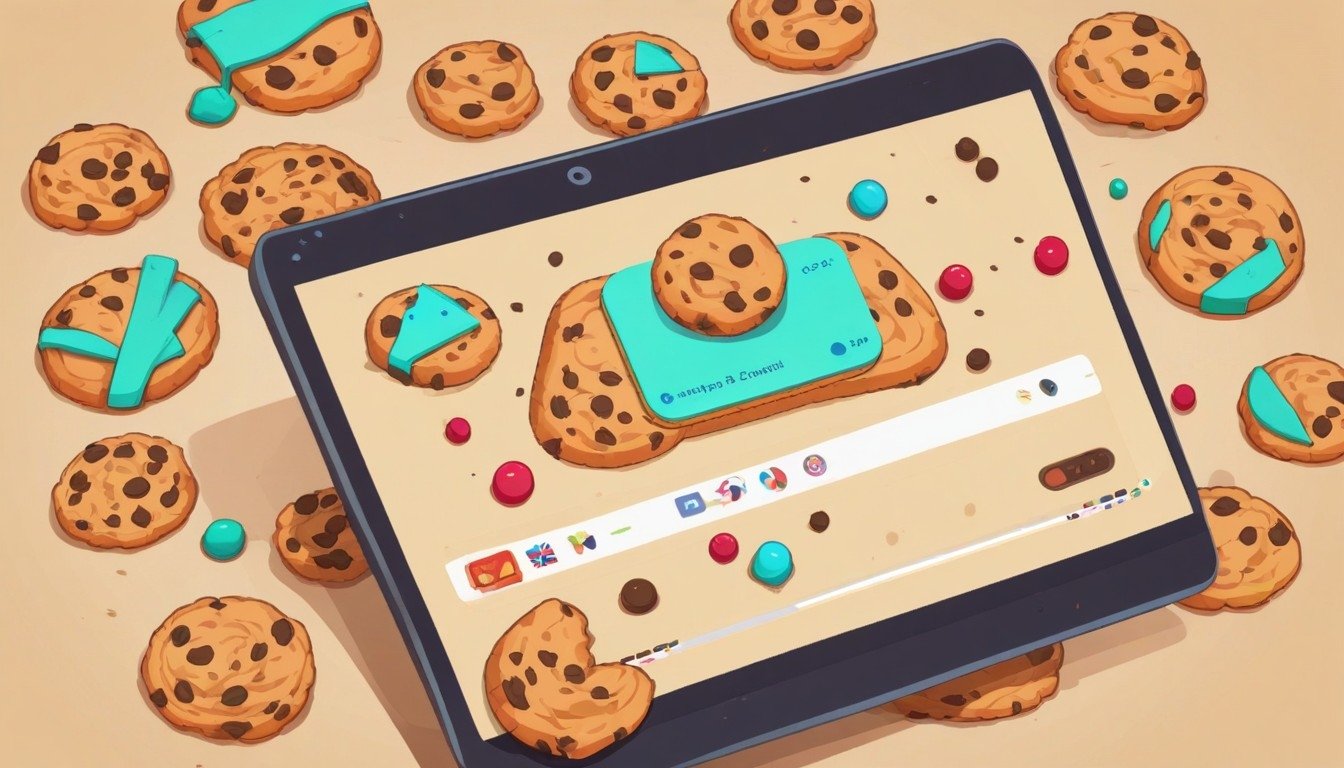 Cookies em cima de tablet