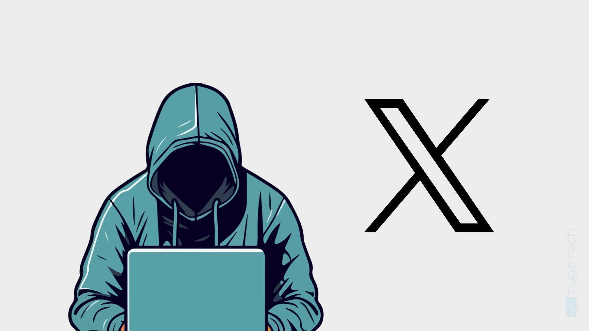 Hacker com logo da X
