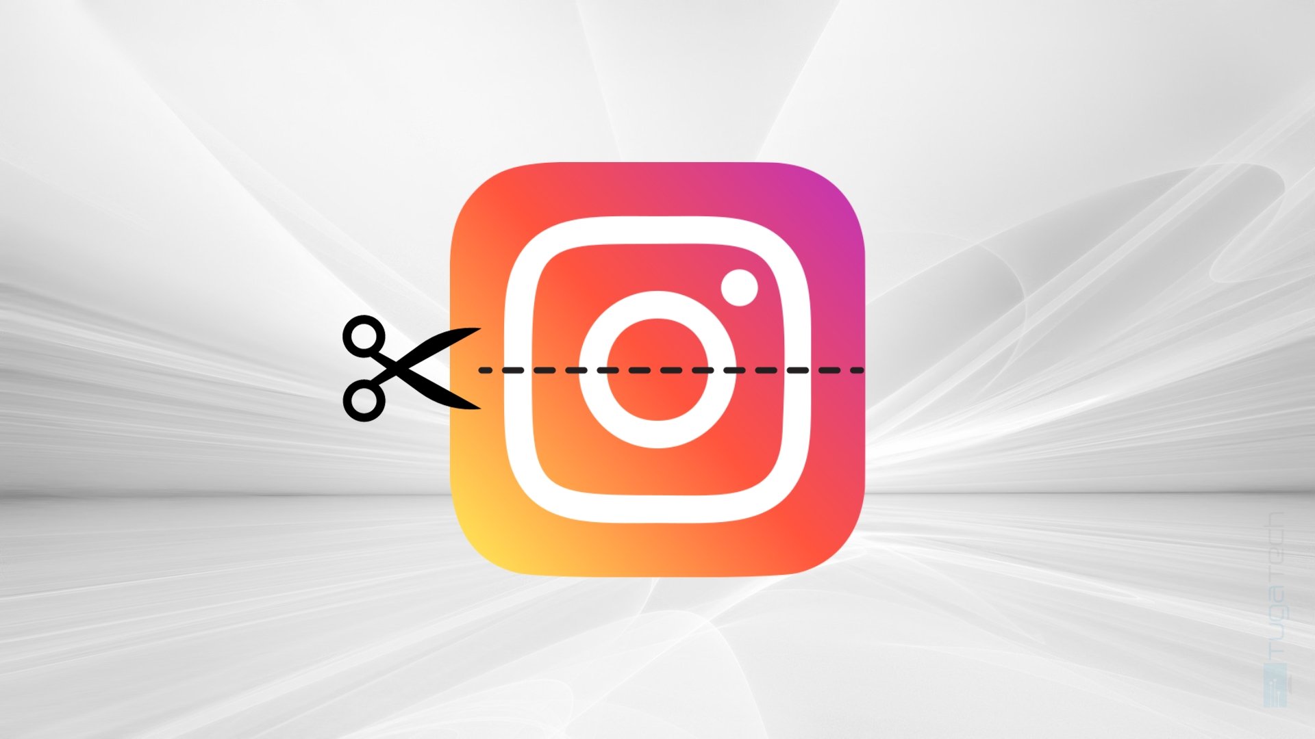 Logo do Instagram a ser cortado