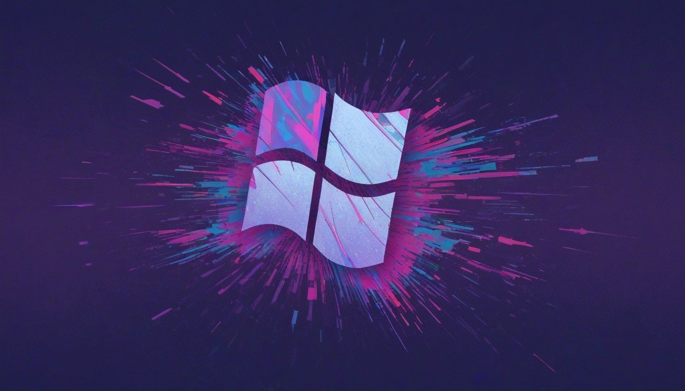 Windows logo em glitch