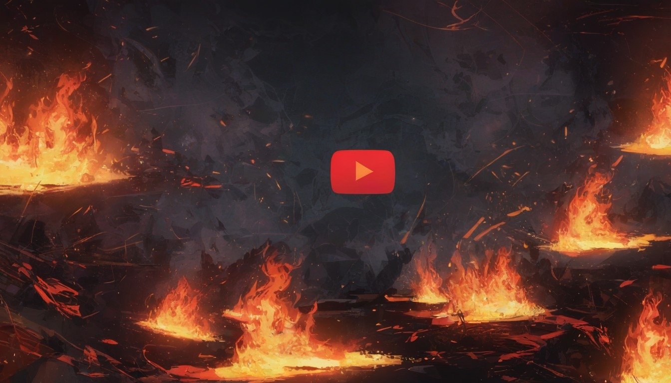 logo do youtube em fogo