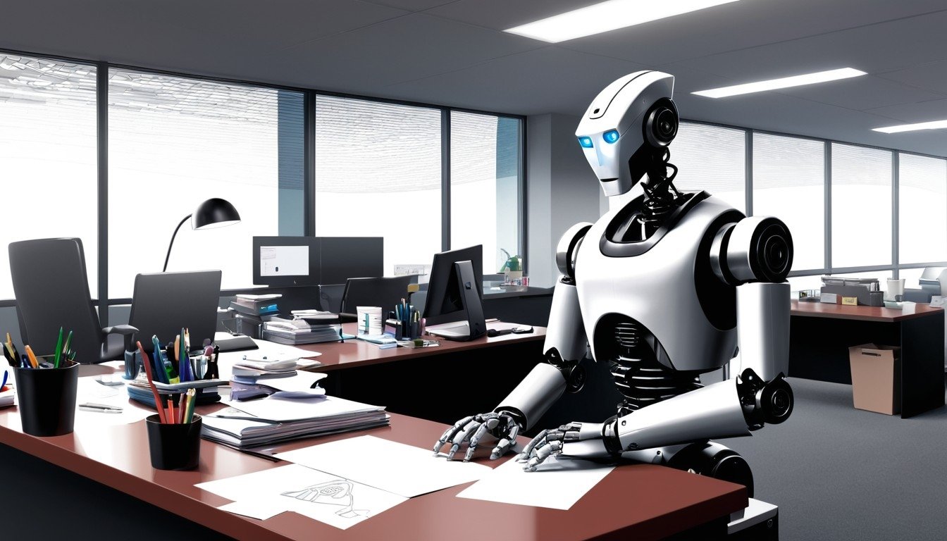 Robot a trabalhar em escritório