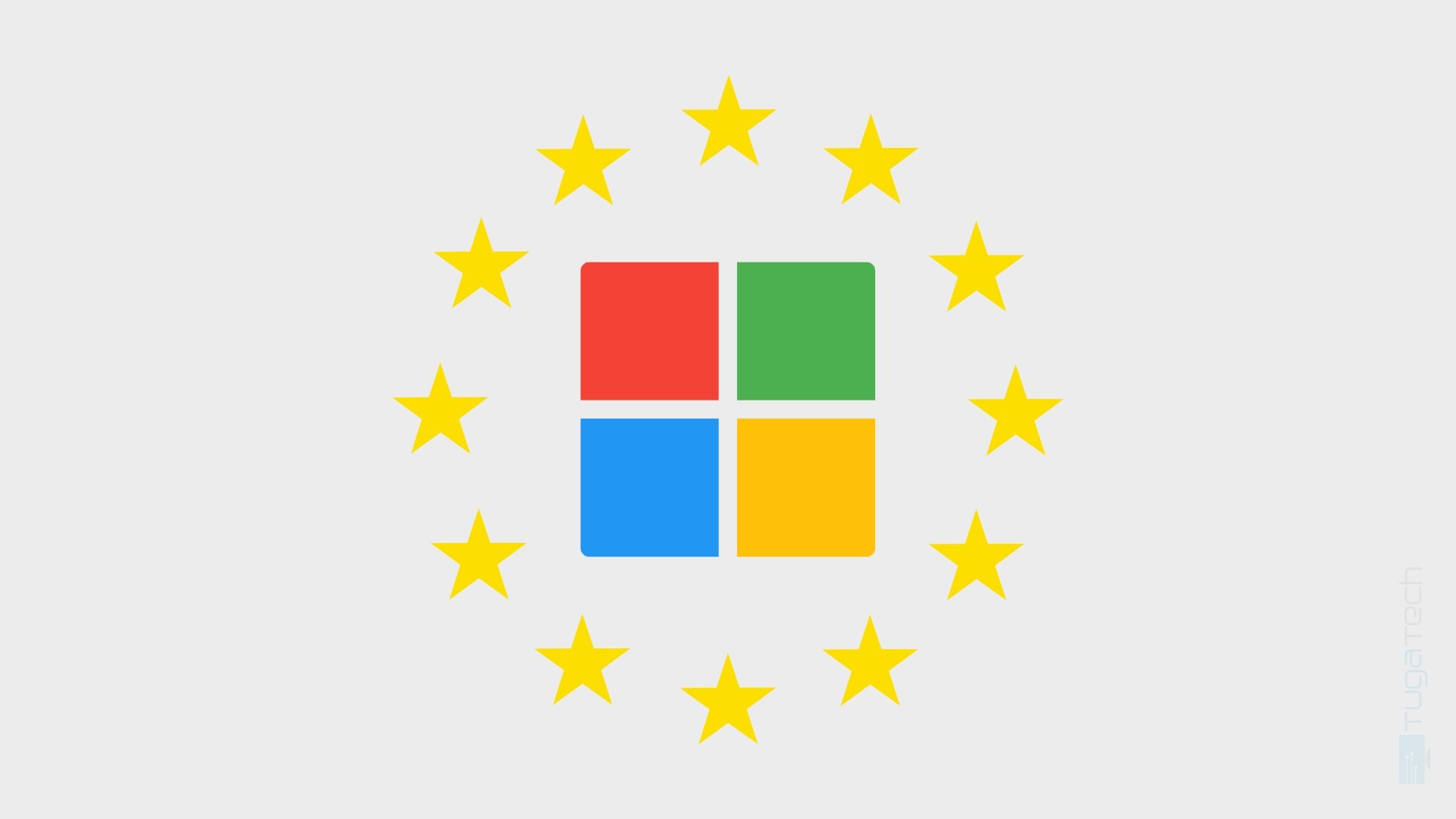 logo da Microsoft dentro do logo da UE