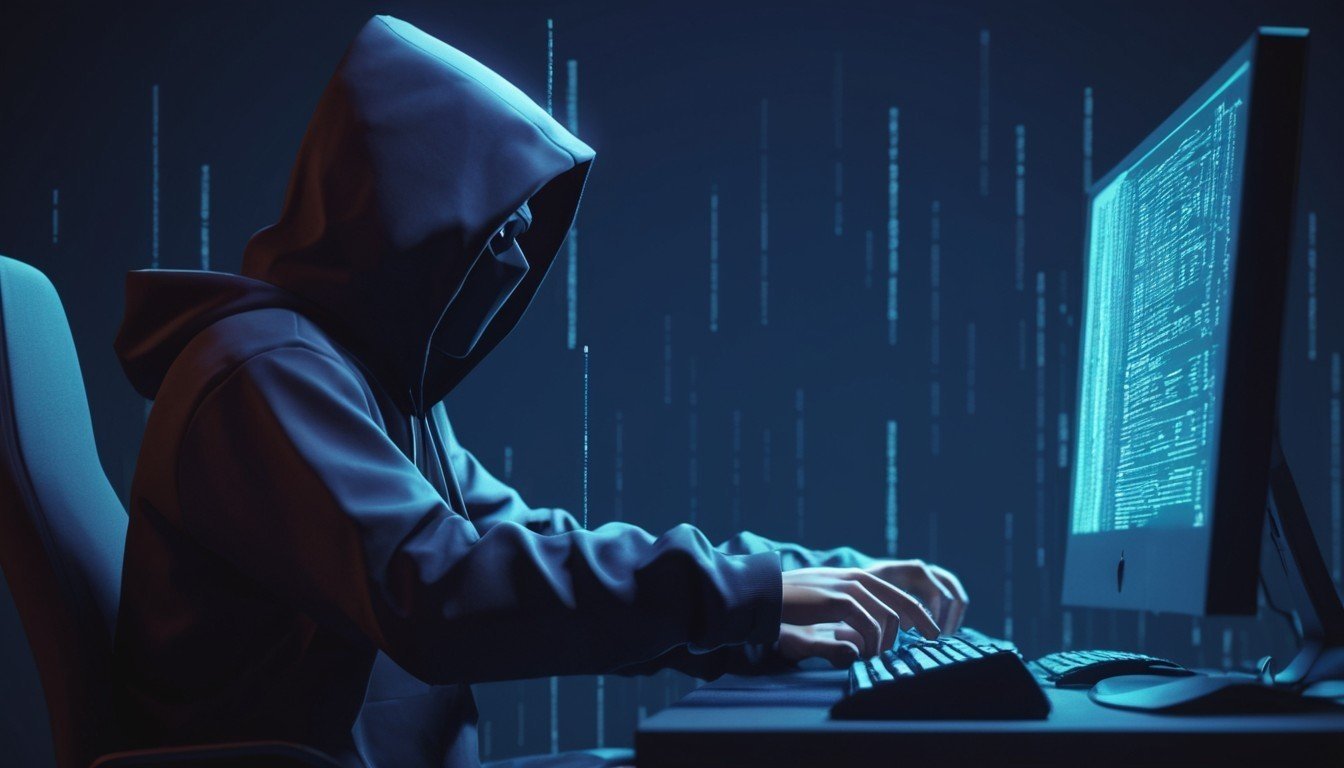 hacker em frente de computador