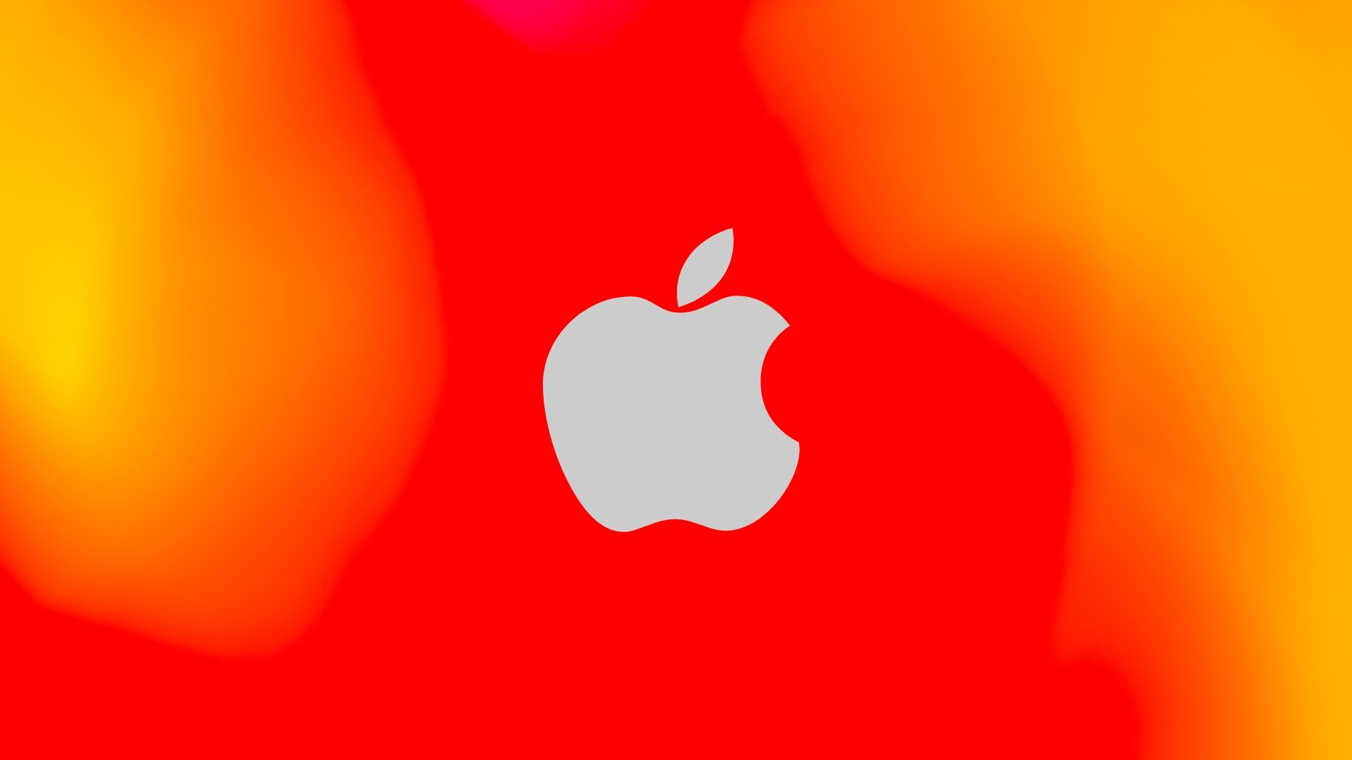 Apple logo em fundo colorido