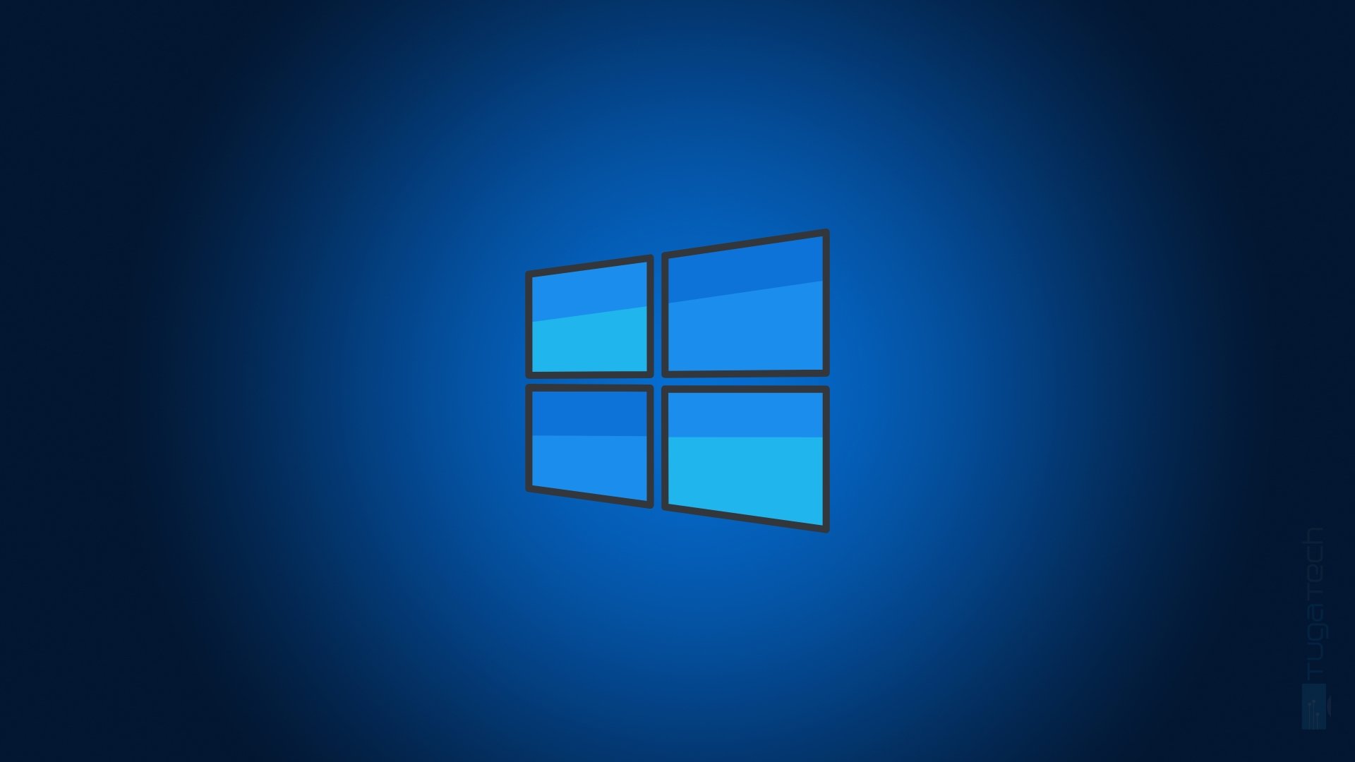 Windows logo em sistema azul