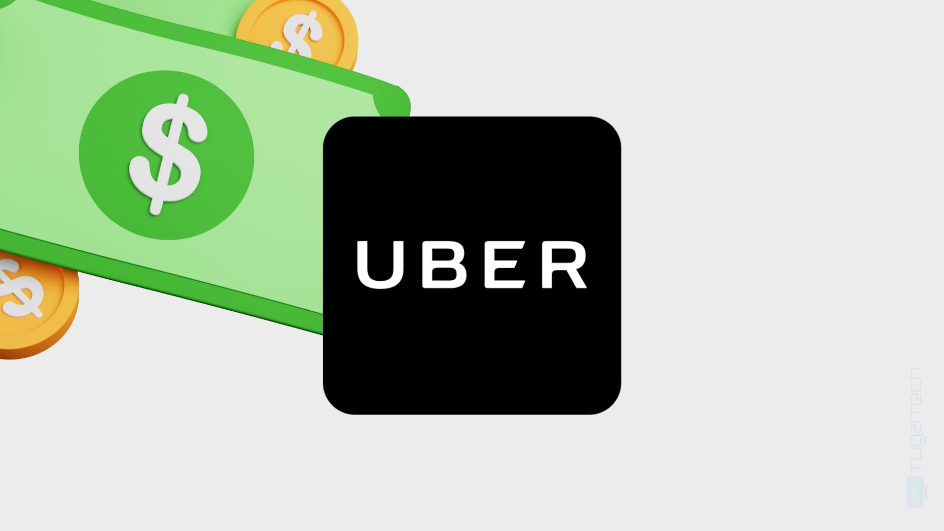 uber logo com dinheiro de fundo
