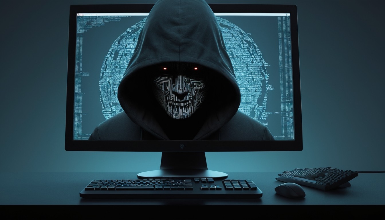 hacker em monitor de computador