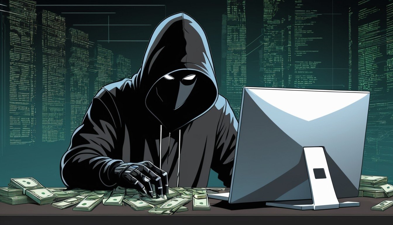 hacker com dinheiro na mesa