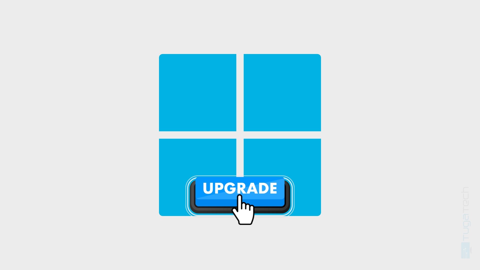 logo do Windows 10 com botão de upgrade