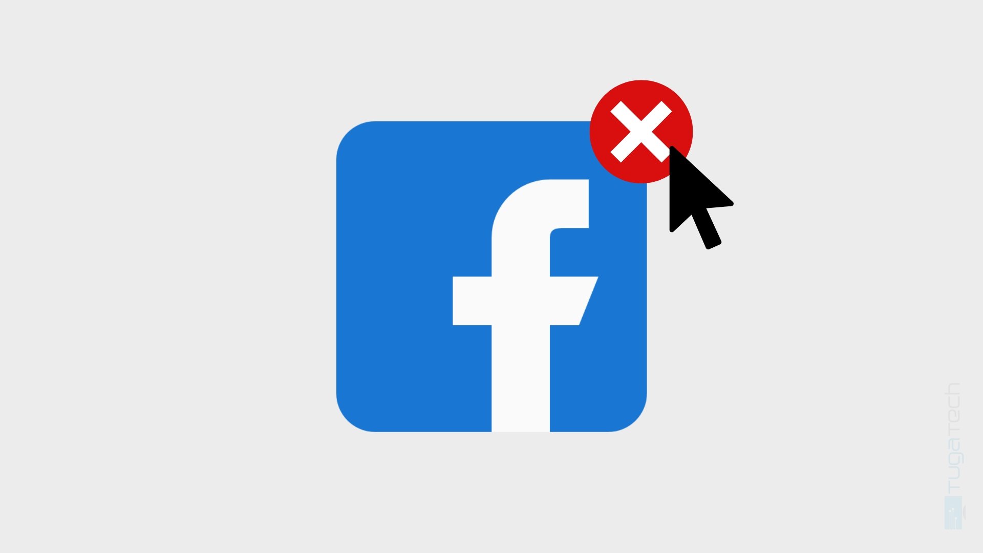 Facebook com icone a ser fechado