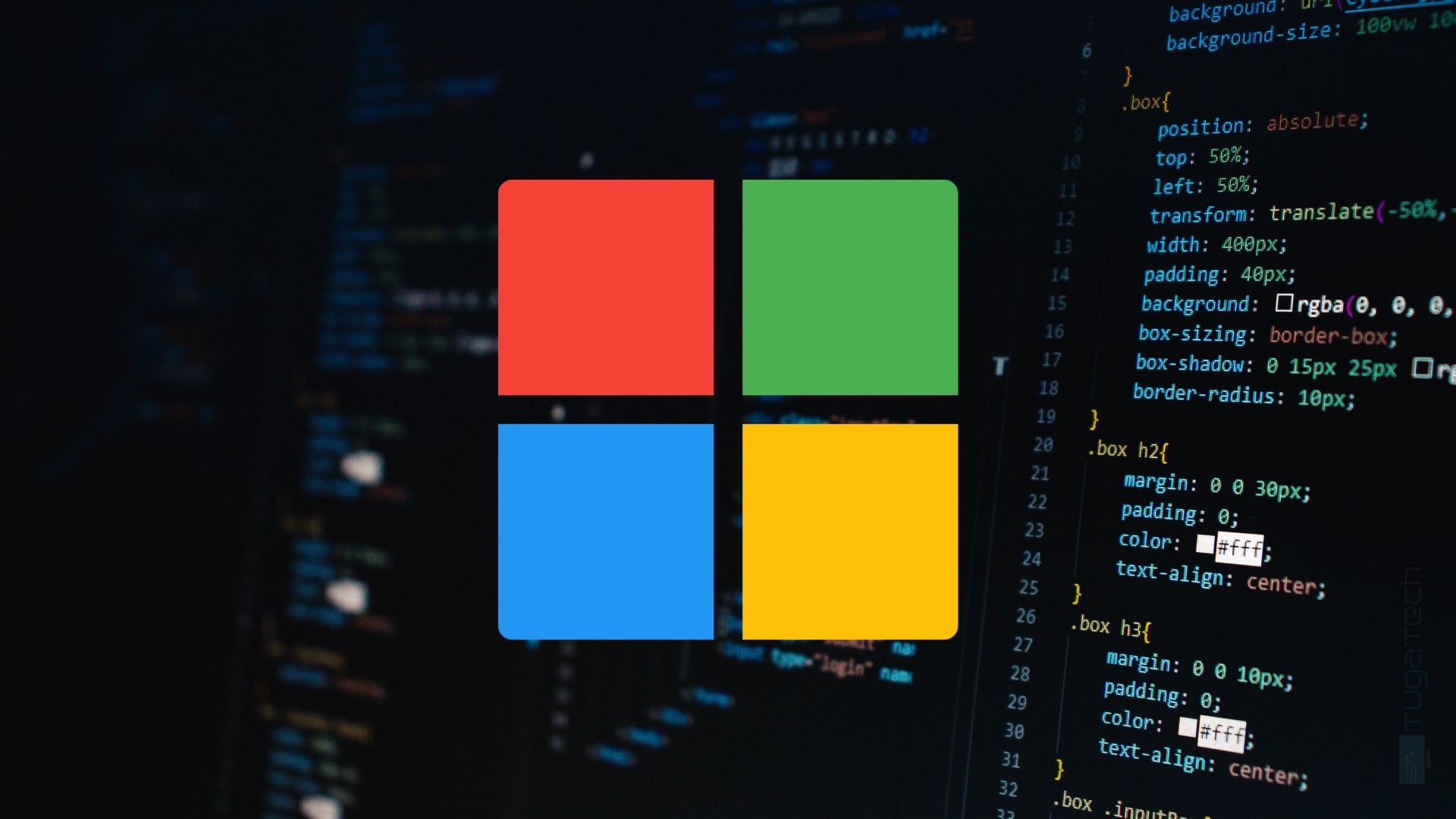 logo da microsoft em código