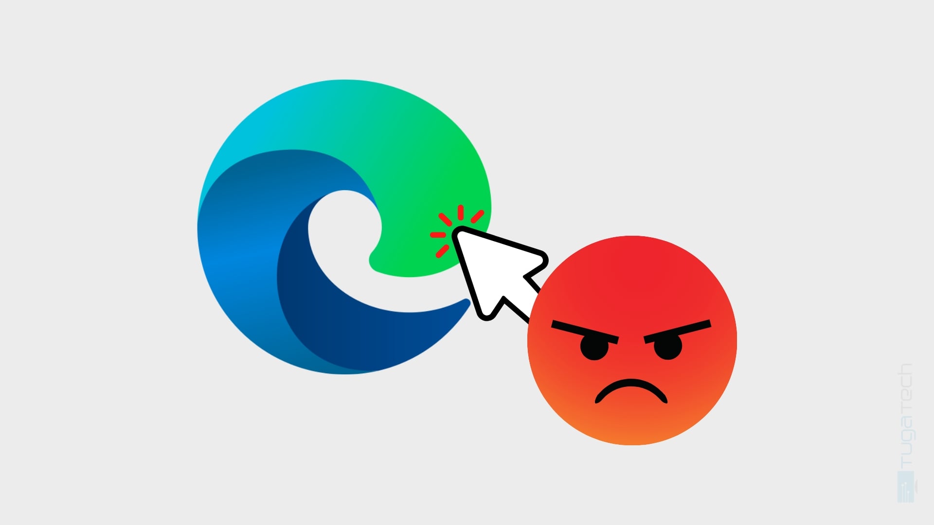 Microsoft Edge com utilizador irritado